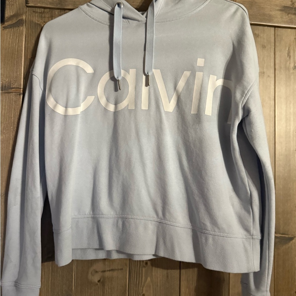 Calvin Klein Women's Pastel Blue Hoodie